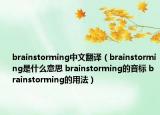 brainstorming中文翻译（brainstorming是什么意思 brainstorming的音标 brainstorming的用法）