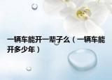 一辆车能开一辈子么（一辆车能开多少年）