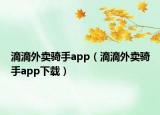滴滴外卖骑手app（滴滴外卖骑手app下载）
