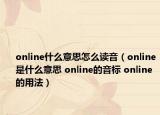 online什么意思怎么读音（online是什么意思 online的音标 online的用法）