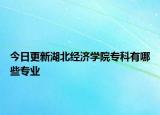 今日更新湖北经济学院专科有哪些专业