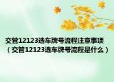 交管12123选车牌号流程注意事项（交管12123选车牌号流程是什么）