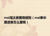 msi淘汰赛晋级规则（msi季中邀请赛怎么晋级）