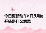 今日更新动车d开头和g开头是什么意思