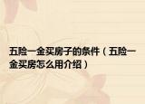 五险一金买房子的条件（五险一金买房怎么用介绍）
