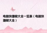 电脑快捷键大全一览表（电脑快捷键大全）