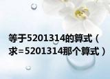 等于5201314的算式（求=5201314那个算式）