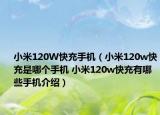 小米120W快充手机（小米120w快充是哪个手机 小米120w快充有哪些手机介绍）