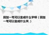 田加一笔可以变成什么字呀（田加一笔可以变成什么字,）