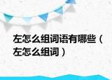 左怎么组词语有哪些（左怎么组词）