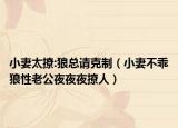 小妻太撩:狼总请克制（小妻不乖狼性老公夜夜夜撩人）