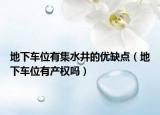 地下车位有集水井的优缺点（地下车位有产权吗）
