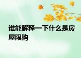 谁能解释一下什么是房屋限购