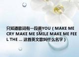 只知道歌词有一段是YOU（MAKE ME CRY MAKE ME SMILE MAKE ME FEEL THE ... 这首英文歌叫什么名字）