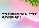 vivo手机如何强行开机（vivo手机如何强制关机）