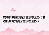 发动机故障灯亮了应该怎么办（发动机故障灯亮了应该怎么办）