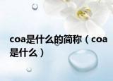 coa是什么的简称（coa是什么）