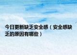 今日更新缺乏安全感（安全感缺乏的原因有哪些）