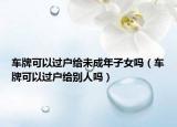 车牌可以过户给未成年子女吗（车牌可以过户给别人吗）