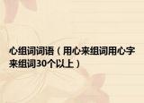 心组词词语（用心来组词用心字来组词30个以上）