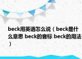 beck用英语怎么说（beck是什么意思 beck的音标 beck的用法）