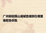 广州碧桂园山湖城售楼部在哪里谁能告诉我