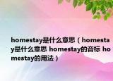 homestay是什么意思（homestay是什么意思 homestay的音标 homestay的用法）