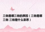 三俗是哪三俗的原因（三俗是哪三俗 三俗是什么意思）