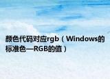 颜色代码对应rgb（Windows的标准色—RGB的值）