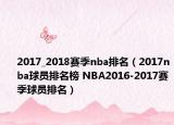 2017_2018赛季nba排名（2017nba球员排名榜 NBA2016-2017赛季球员排名）