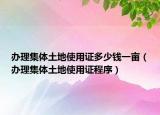 办理集体土地使用证多少钱一亩（办理集体土地使用证程序）