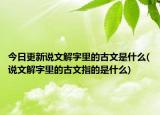 今日更新说文解字里的古文是什么(说文解字里的古文指的是什么)