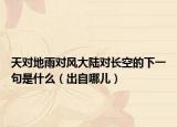 天对地雨对风大陆对长空的下一句是什么（出自哪儿）
