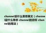 channel是什么意思英文（channel是什么意思 channel的音标 channel的用法）