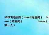 MEET同音词（meet 同音词）    here（对应词）                  haue（第三人）