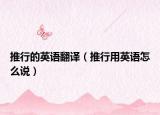 推行的英语翻译（推行用英语怎么说）
