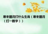 寒冬腊月打什么生肖（寒冬腊月（打一数字））