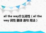 all the way什么词性（all the way 词性 翻译 造句 用法）
