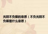 光阴不负卿的意思（不负光阴不负卿是什么意思）