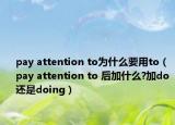 pay attention to为什么要用to（pay attention to 后加什么?加do 还是doing）