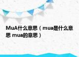 MuA什么意思（mua是什么意思 mua的意思）
