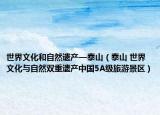 世界文化和自然遗产—泰山（泰山 世界文化与自然双重遗产中国5A级旅游景区）