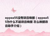 oppoa55没有语音唤醒（oppoa55为什么不能语音唤醒 怎么唤醒语音助手介绍）