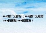sea发什么音标（sea是什么意思 sea的音标 sea的用法）