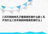 三月不知肉味孔子是用来形容什么的（孔子为什么三月不知肉味用来形容什么）