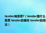 tender啥意思?（tender是什么意思 tender的音标 tender的用法）