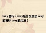 way,音标（way是什么意思 way的音标 way的用法）