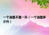一个油是不是一升（一个油是多少升）