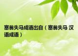 塞翁失马成语出自（塞翁失马 汉语成语）