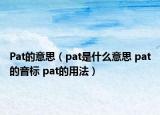 Pat的意思（pat是什么意思 pat的音标 pat的用法）